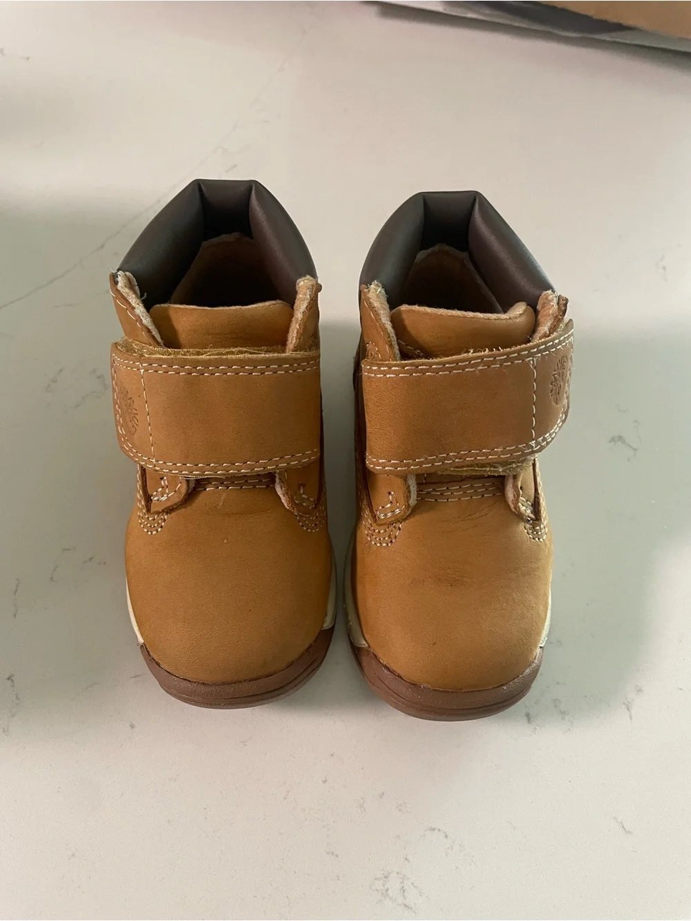 Timberland Toddler Tan Leather Hook-and-Loop Boots